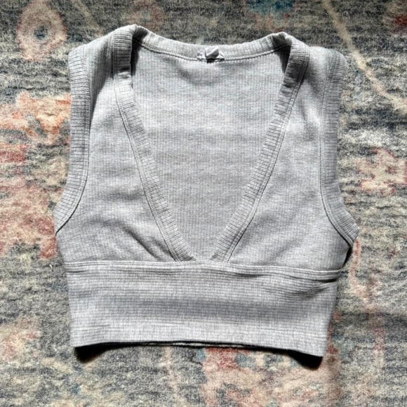 Garage Deep V-Neck Cropped Tank Top - Picture 1 of 4
